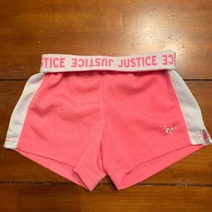 Justice pink mesh shorts